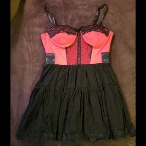 Bustier Dress with Lace Tulle Skirt